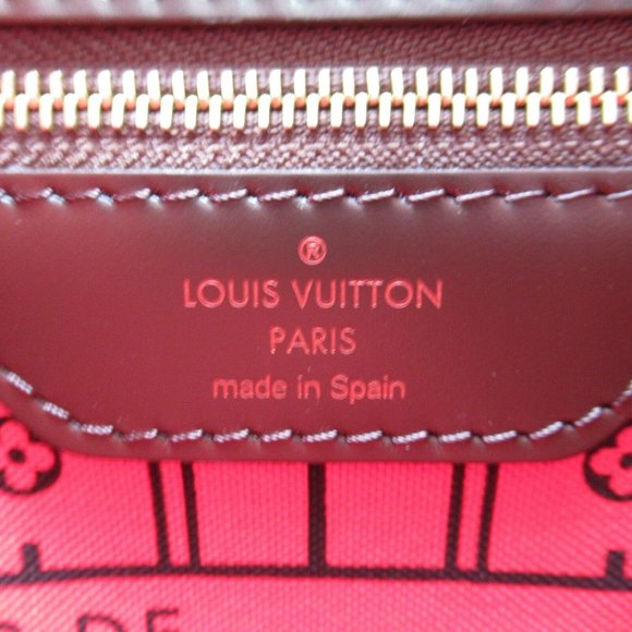 LOUIS VUITTON Neverfull MM Tote Bag Damier canvas Brown Used Women LV - Picture 9 of 9